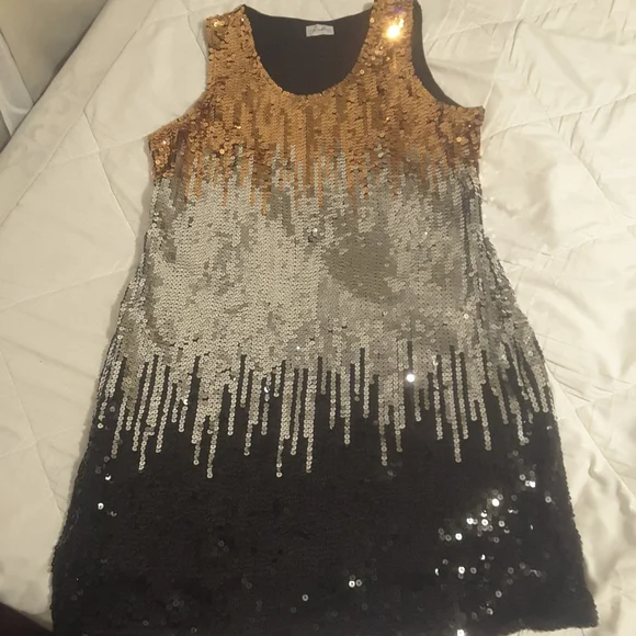 J Gee | Dresses | Gold Silver And Black Sequin Dress | Poshmark J Gee | Dresses | Gold Silver And Black Sequin Dress | Poshmark